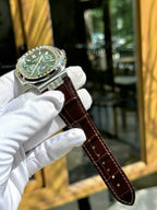 Patek Philippe Nautilus 5740G Watch Green Dial Leather Strap 40mm