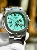 Patek Philippe Nautilus 5740G Watch Tiffany Dial Leather Strap 40mm