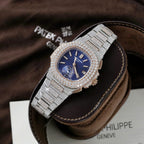 Patek Philippe Nautilus 5980 Watch 18K Gold Wrapped + Diamonds Moissanite 40.5mm