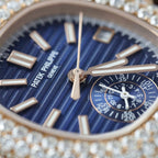 Patek Philippe Nautilus 5980 Watch 18K Gold Wrapped + Diamonds Moissanite 40.5mm