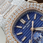 Patek Philippe Nautilus 5980 Watch 18K Gold Wrapped + Diamonds Moissanite 40.5mm