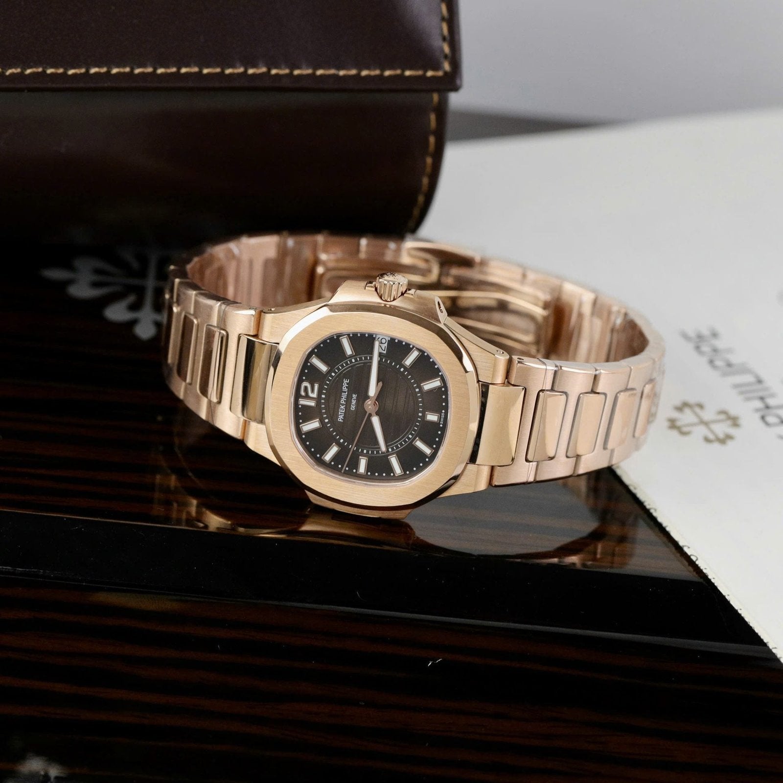 Patek Philippe Nautilus 7010 Watch Women Dial Black 32mm