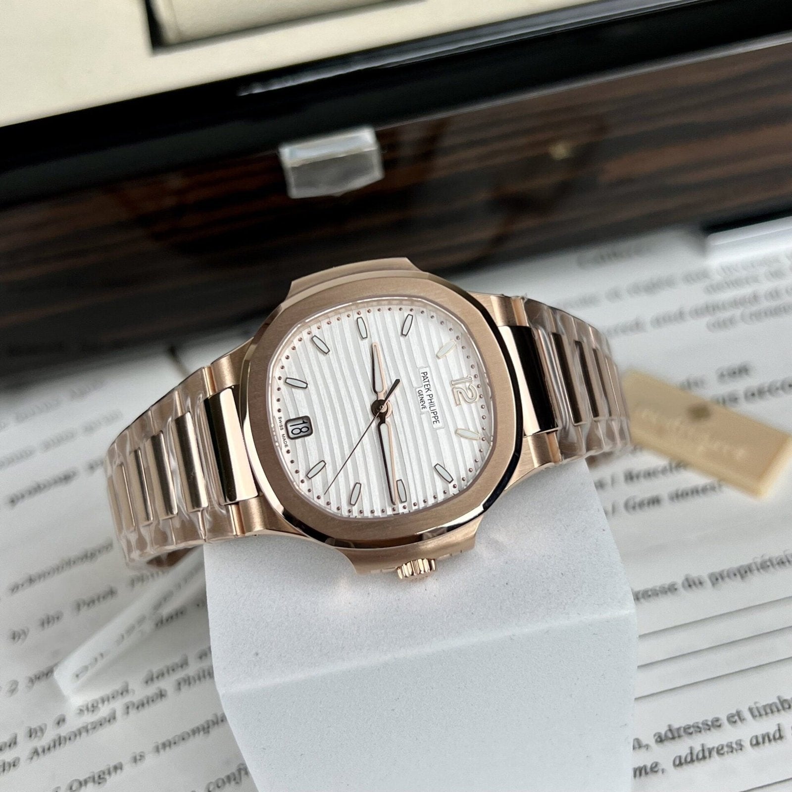 Patek Philippe Watch Nautilus 7118 Gold Wrapped White Dial 35.2mm