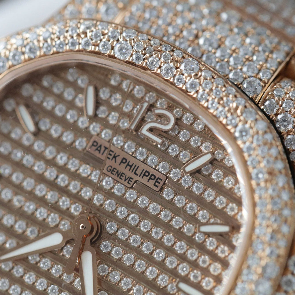 Patek Philippe Nautilus 7118 Watch Gold Wrapped + Moissanite Diamonds 35.2mm
