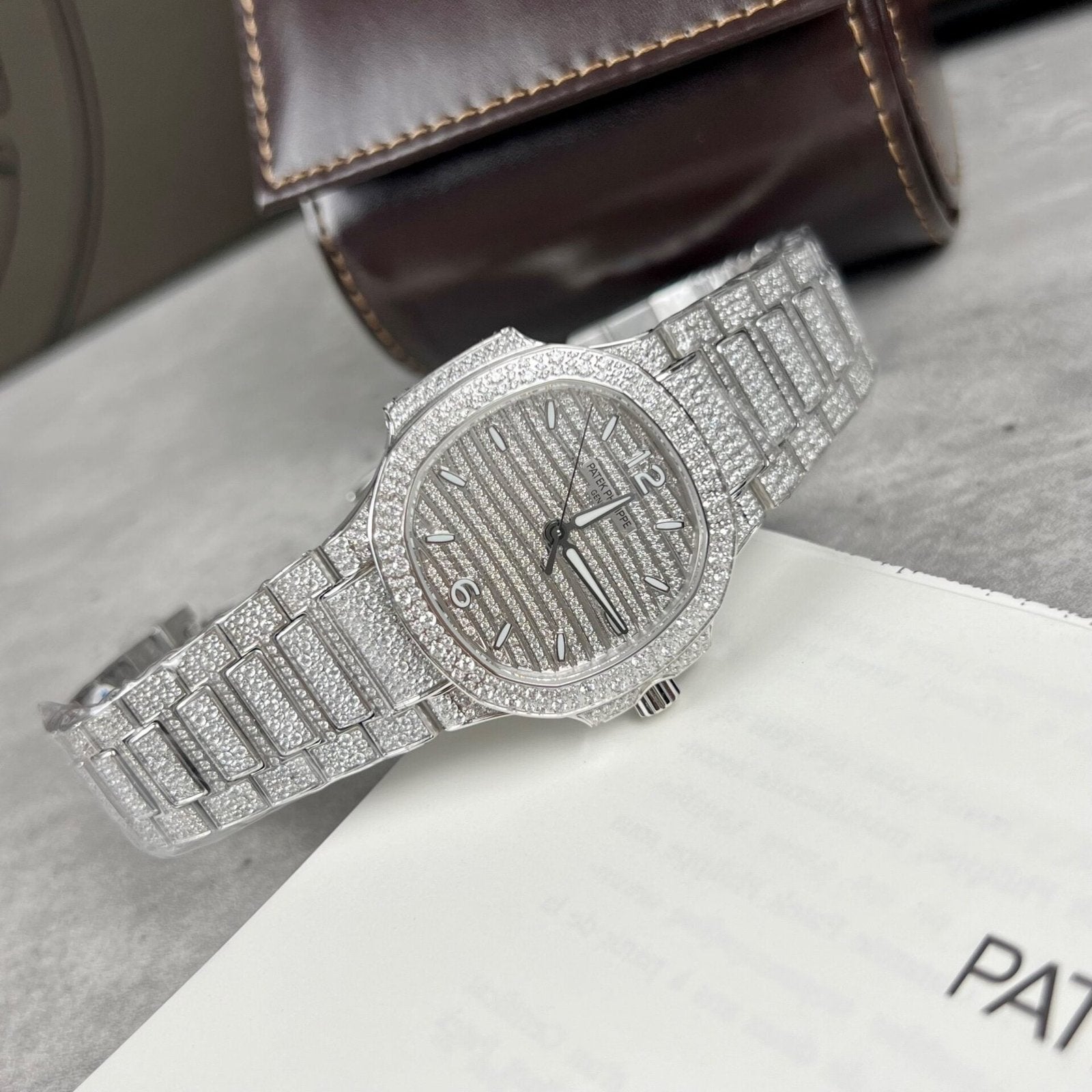Patek Philippe Nautilus 7118 Full Diamond Watch 35.2mm