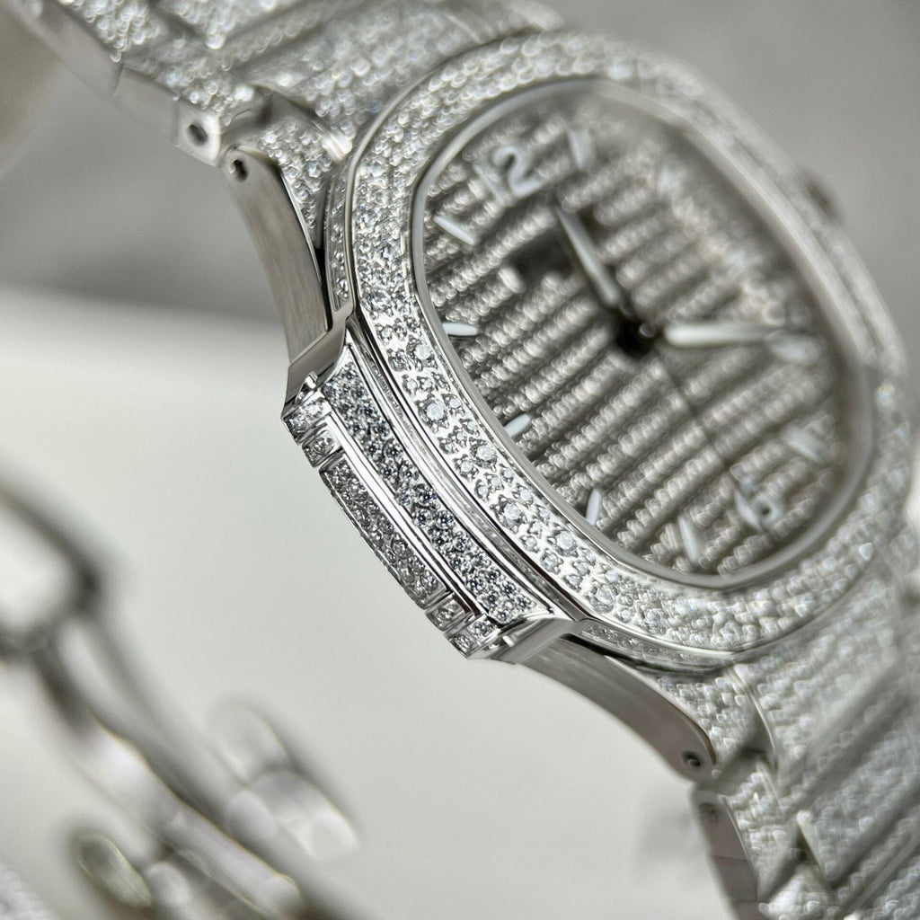 Patek Philippe Nautilus 7118 Full Diamond Watch 35.2mm