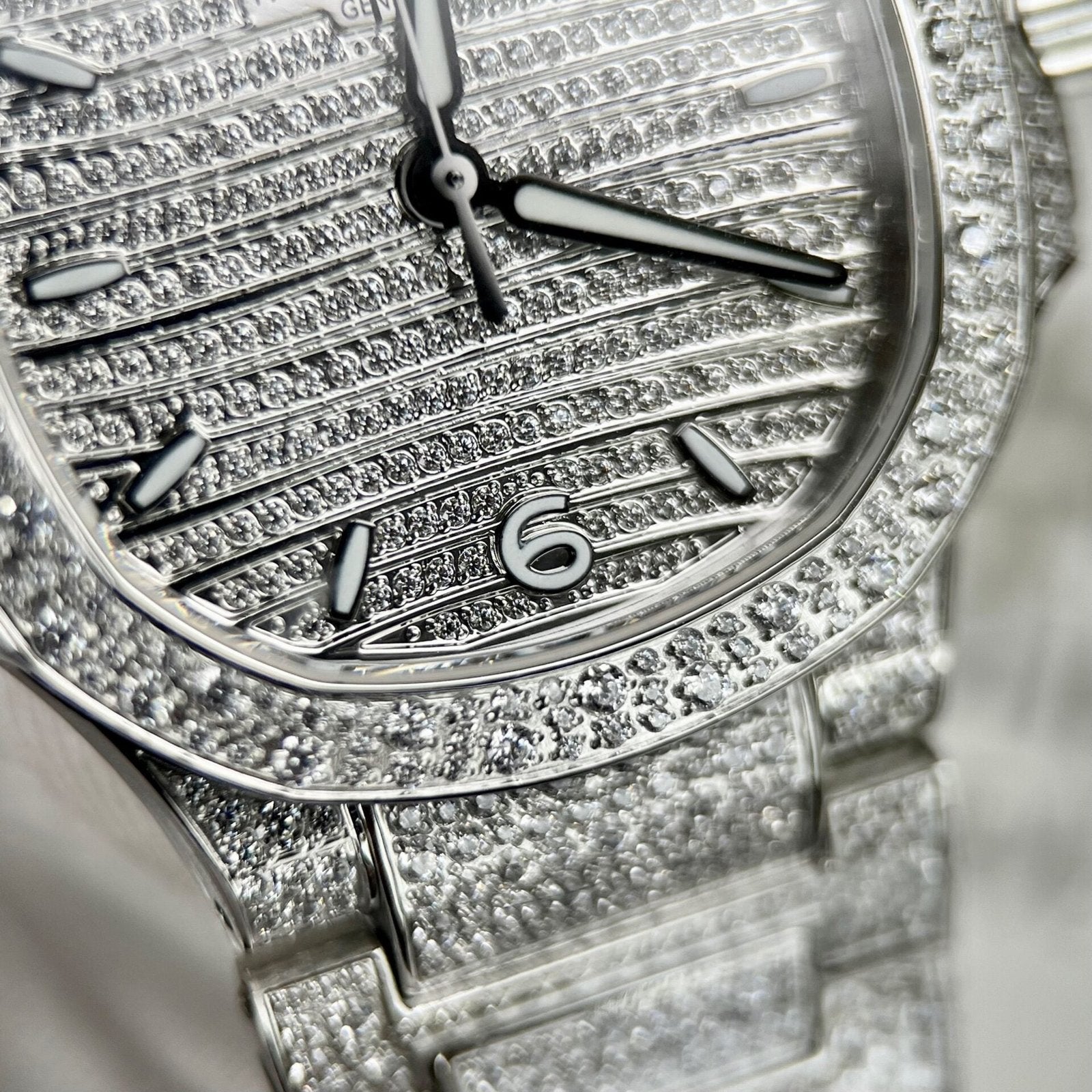 Patek Philippe Nautilus 7118 Full Diamond Watch 35.2mm