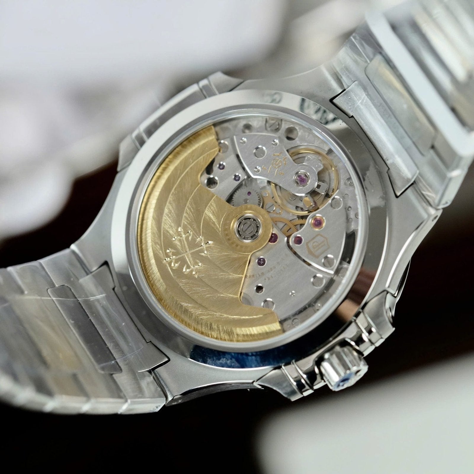 Patek Philippe Nautilus 7118 Watch Gray Dial Diamonds Moissante 35.2mm