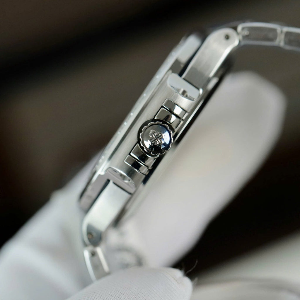 Patek Philippe Nautilus 7118 Watch Gray Dial Diamonds Moissante 35.2mm