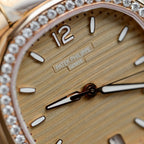 Patek Philippe Nautilus 7118 Women Watch Gold Wrapped + Diamonds Moissanite 35.2mm