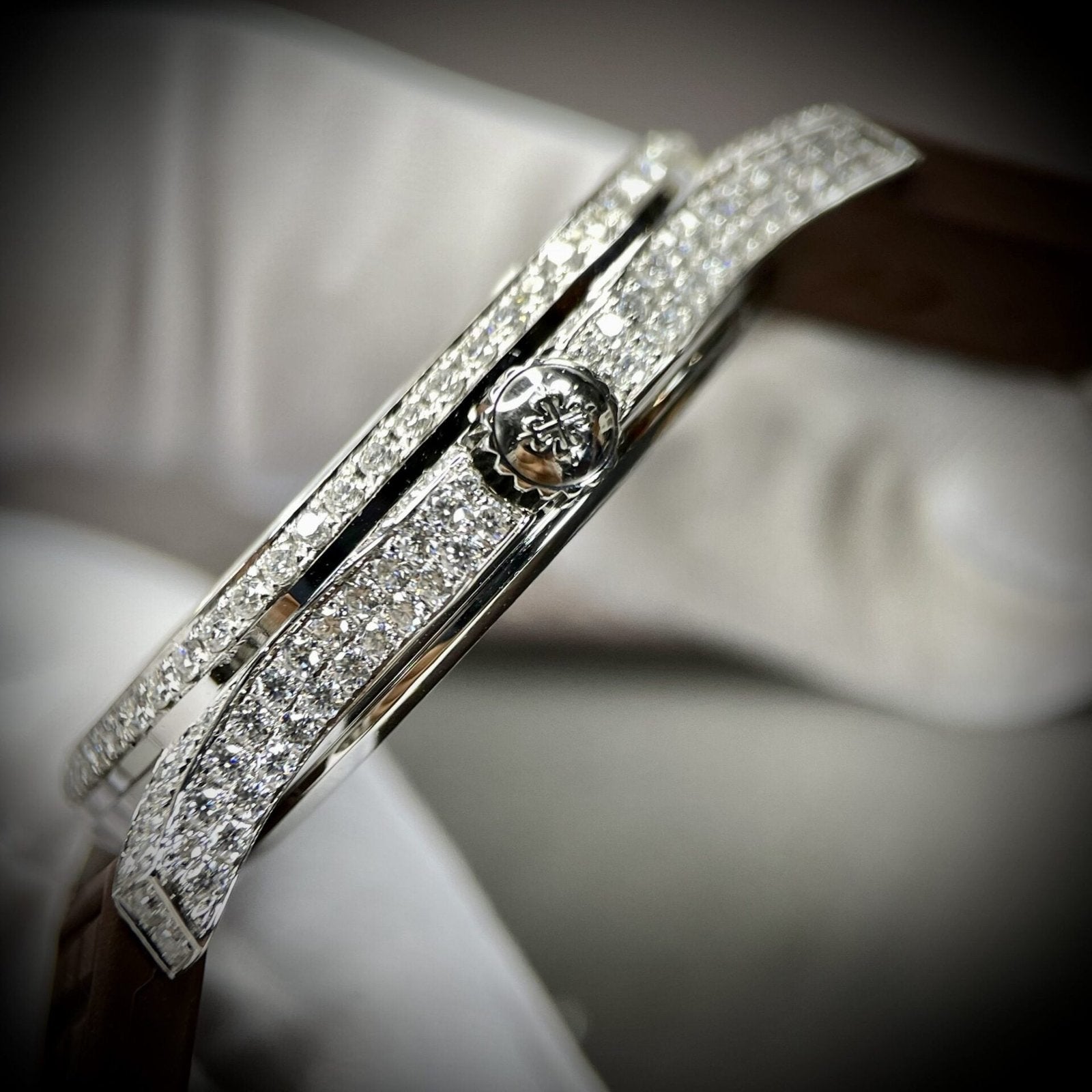 Patek Philippe Watch Aquanaut 5067 Dial Brown Diamonds Moissanite 35.6mm