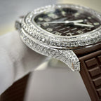 Patek Philippe Watch Aquanaut 5067 Dial Brown Diamonds Moissanite 35.6mm