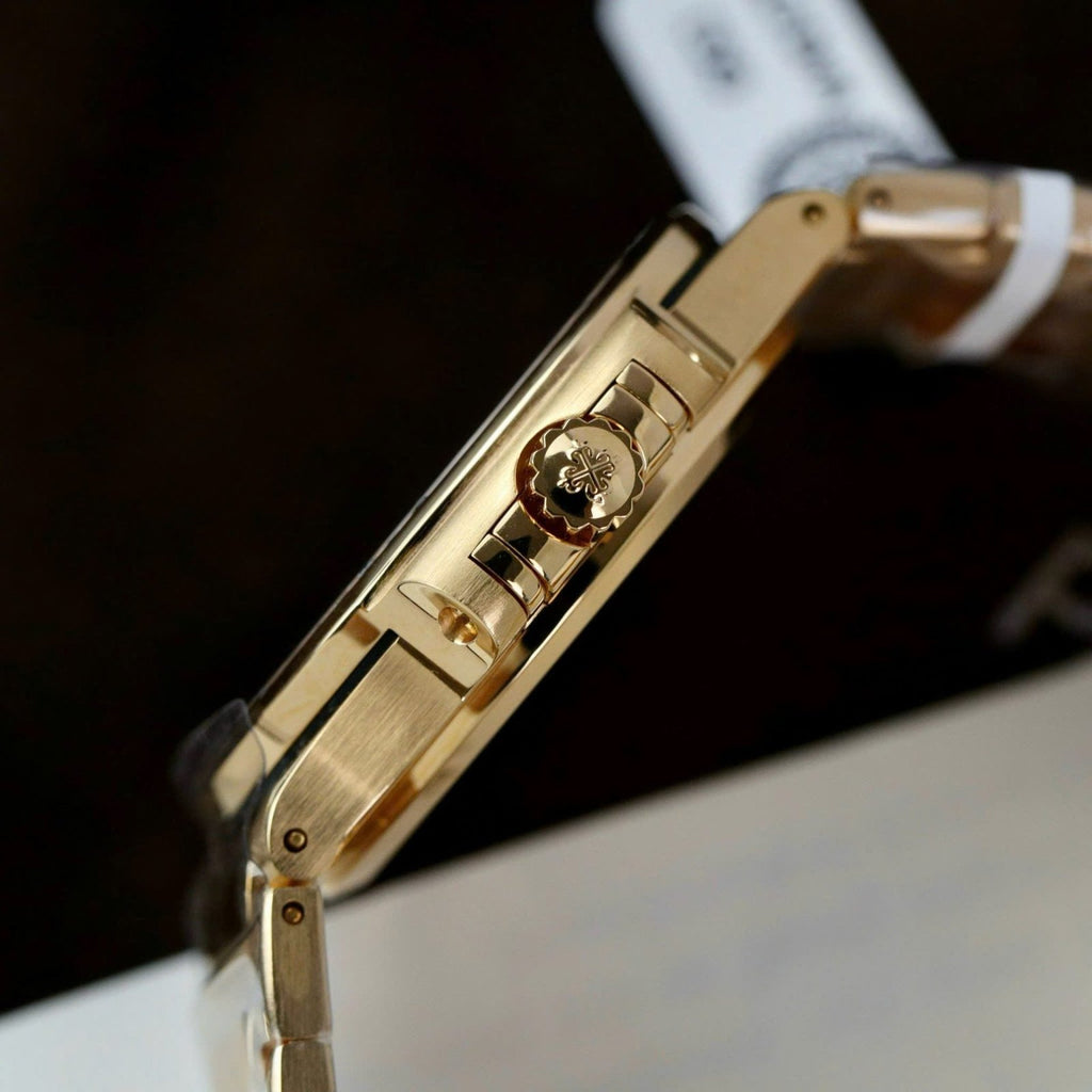 Patek Philippe Women White Dial Watch Nautilus 7118 Gold Wrapped + Moissanite Diamonds 35.2mm