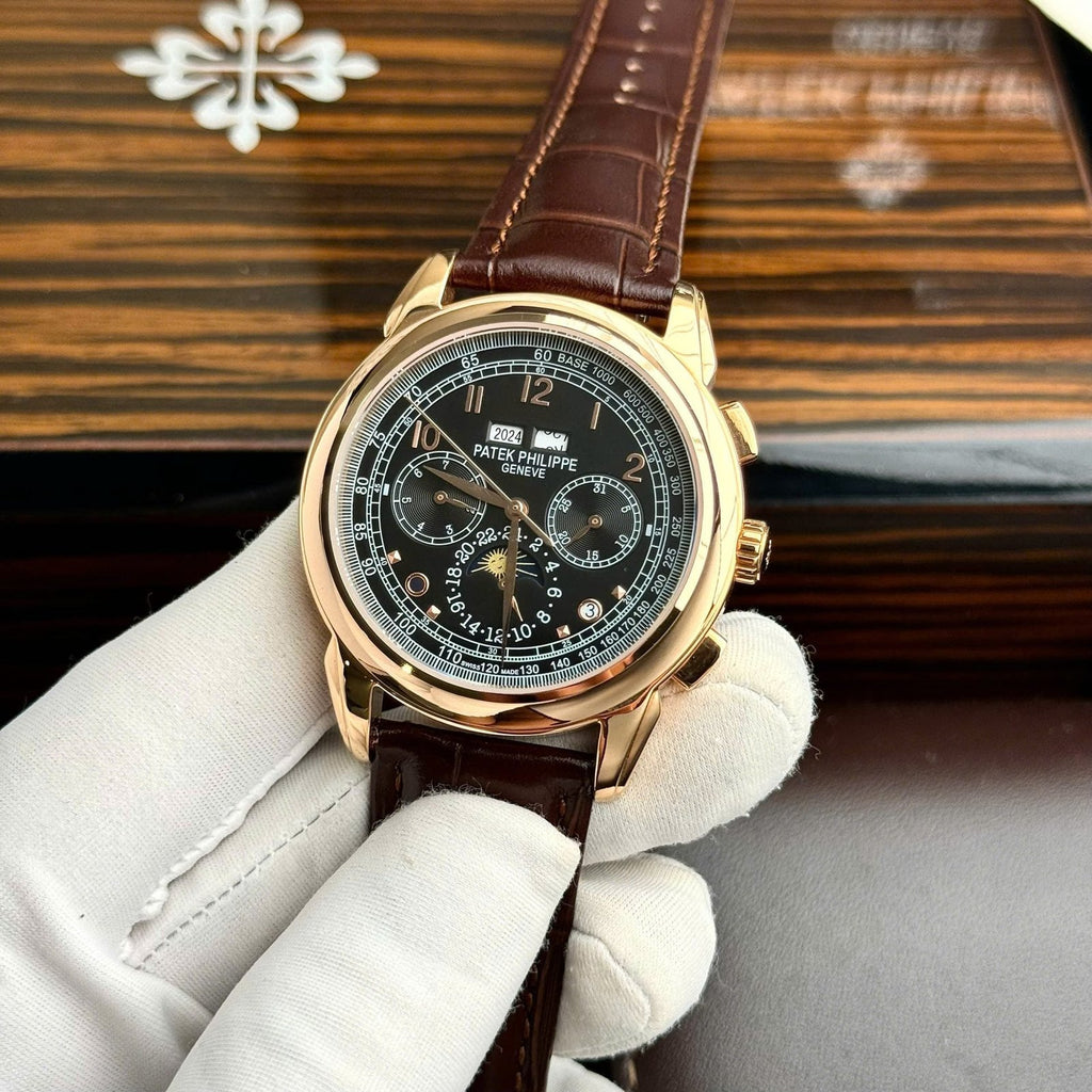 Patek Philippe Perpetal Calendar 5270 Watch Leather Strap 41mm