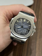 Patek Philippe Watch Nautilus 5712 Blue Dial Leather Strap 40mm
