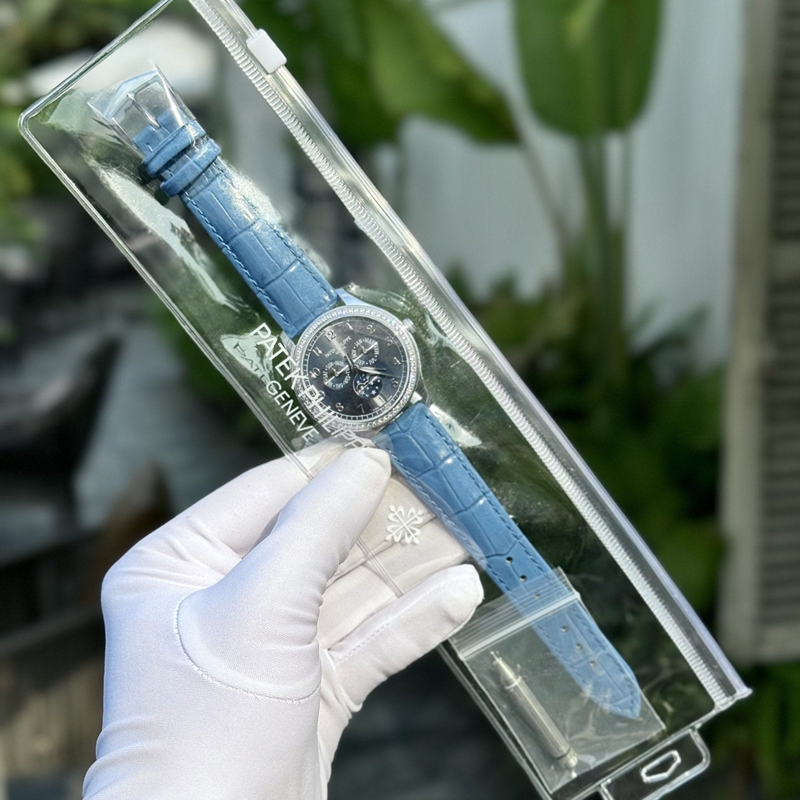 Patek Philippe Watch Complications 4947G Blue Dial Leather Strap 38mm