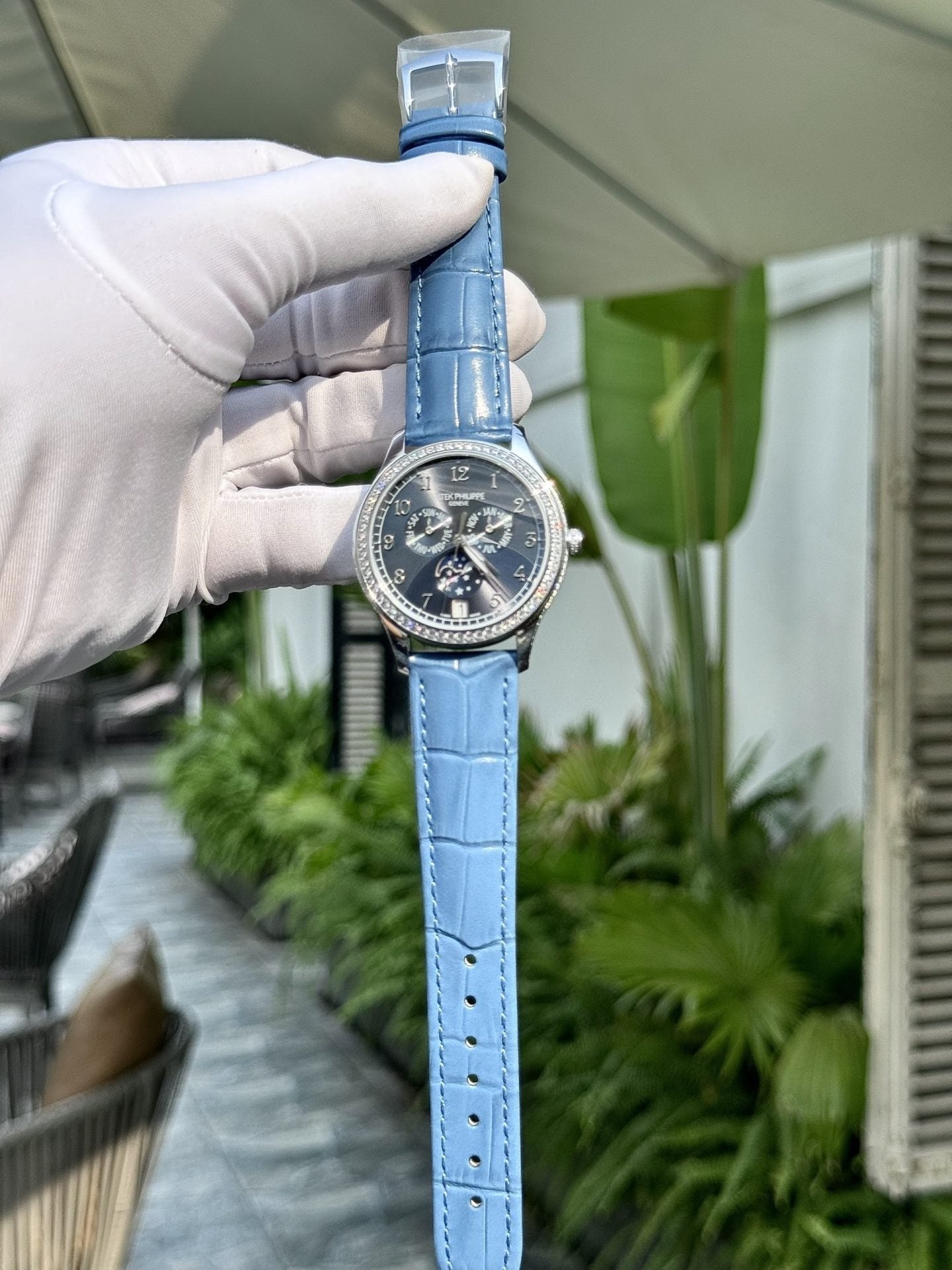 Patek Philippe Watch Complications 4947G Blue Dial Leather Strap 38mm