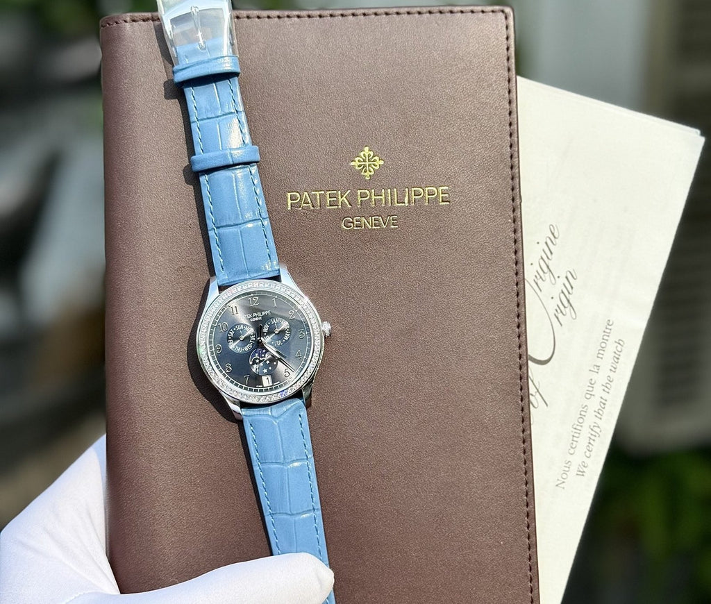 Patek Philippe Watch Complications 4947G Blue Dial Leather Strap 38mm