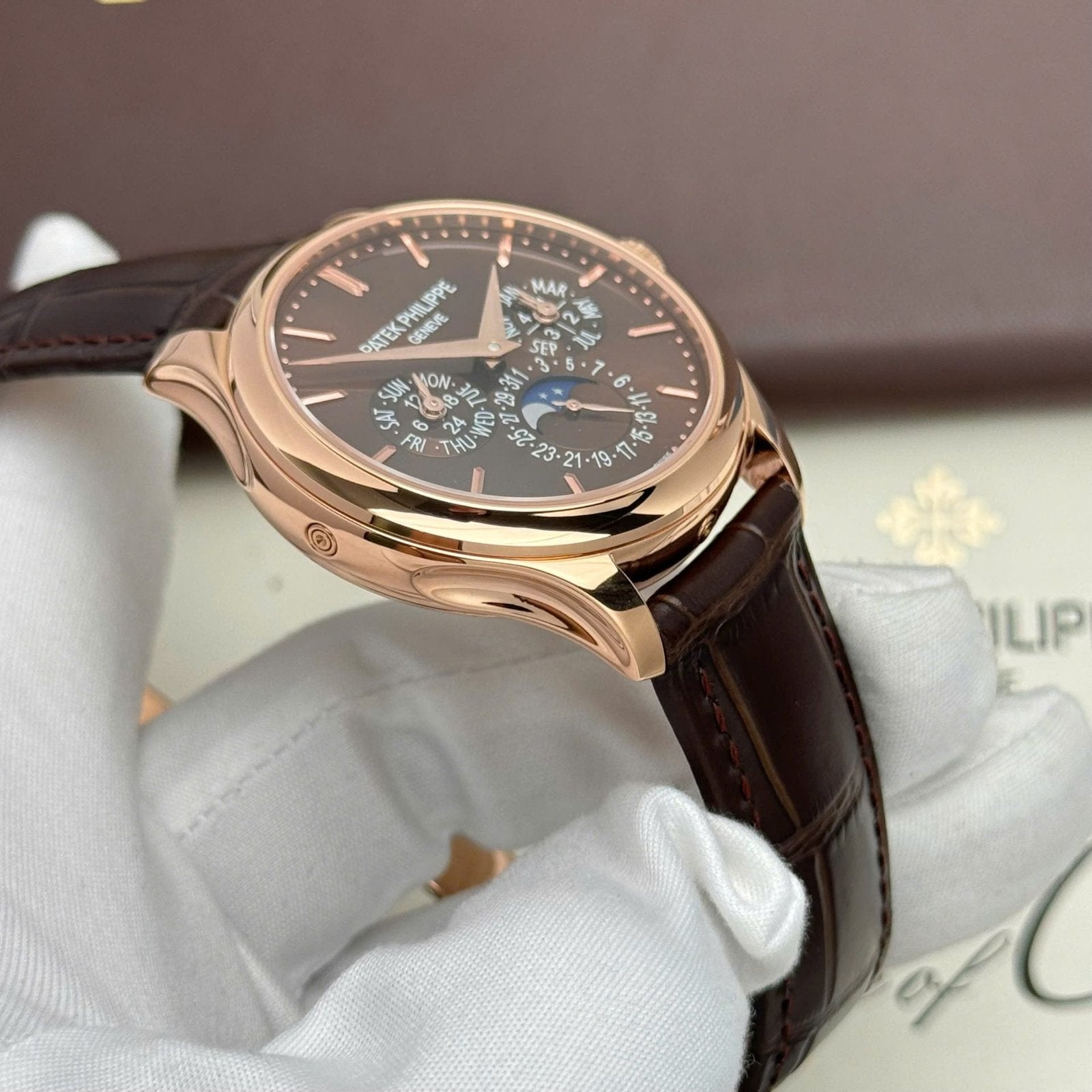 Patek Philippe Grand Complications 5327 Watch Brown Dial Leather Strap 40mm