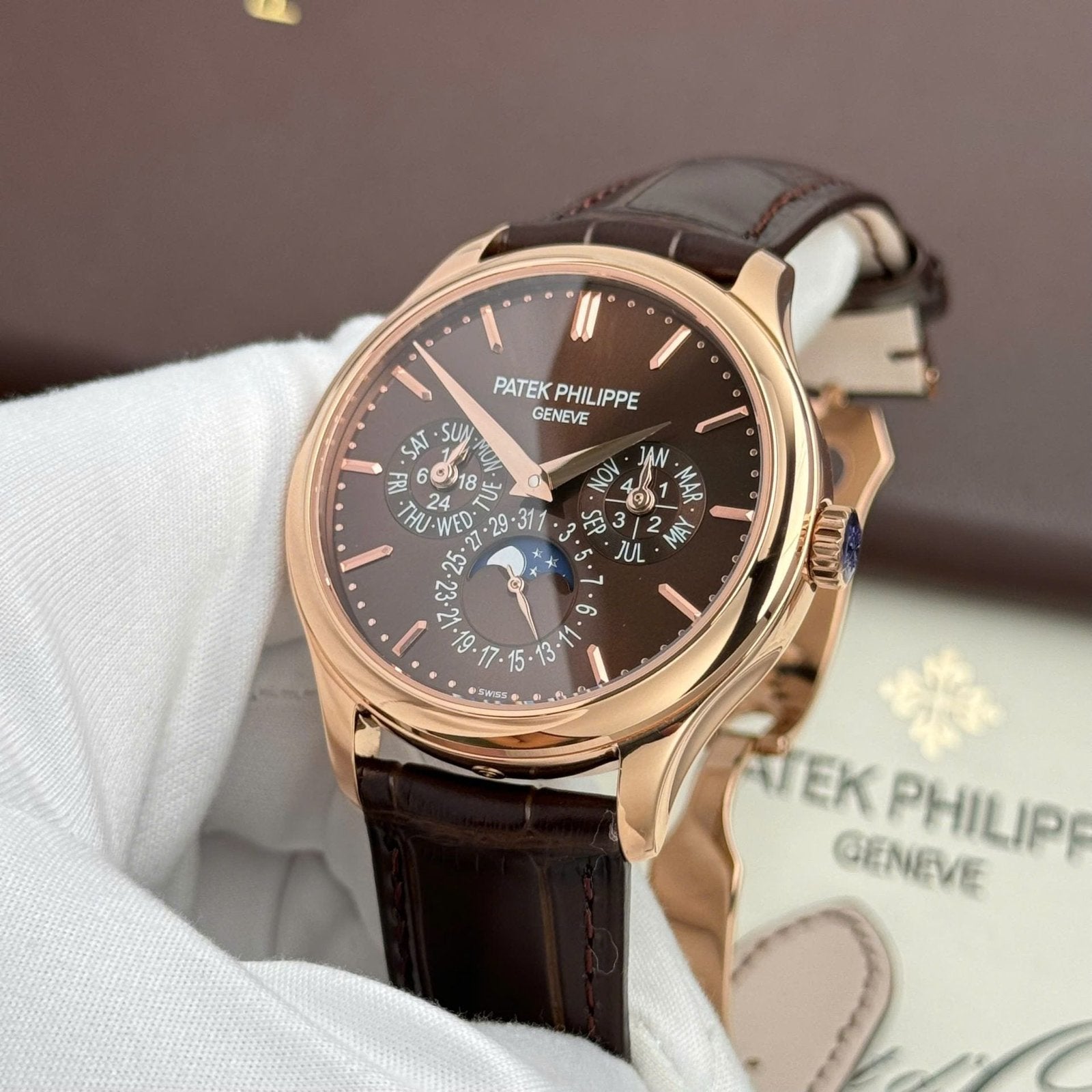 Patek Philippe Grand Complications 5327 Watch Brown Dial Leather Strap 40mm