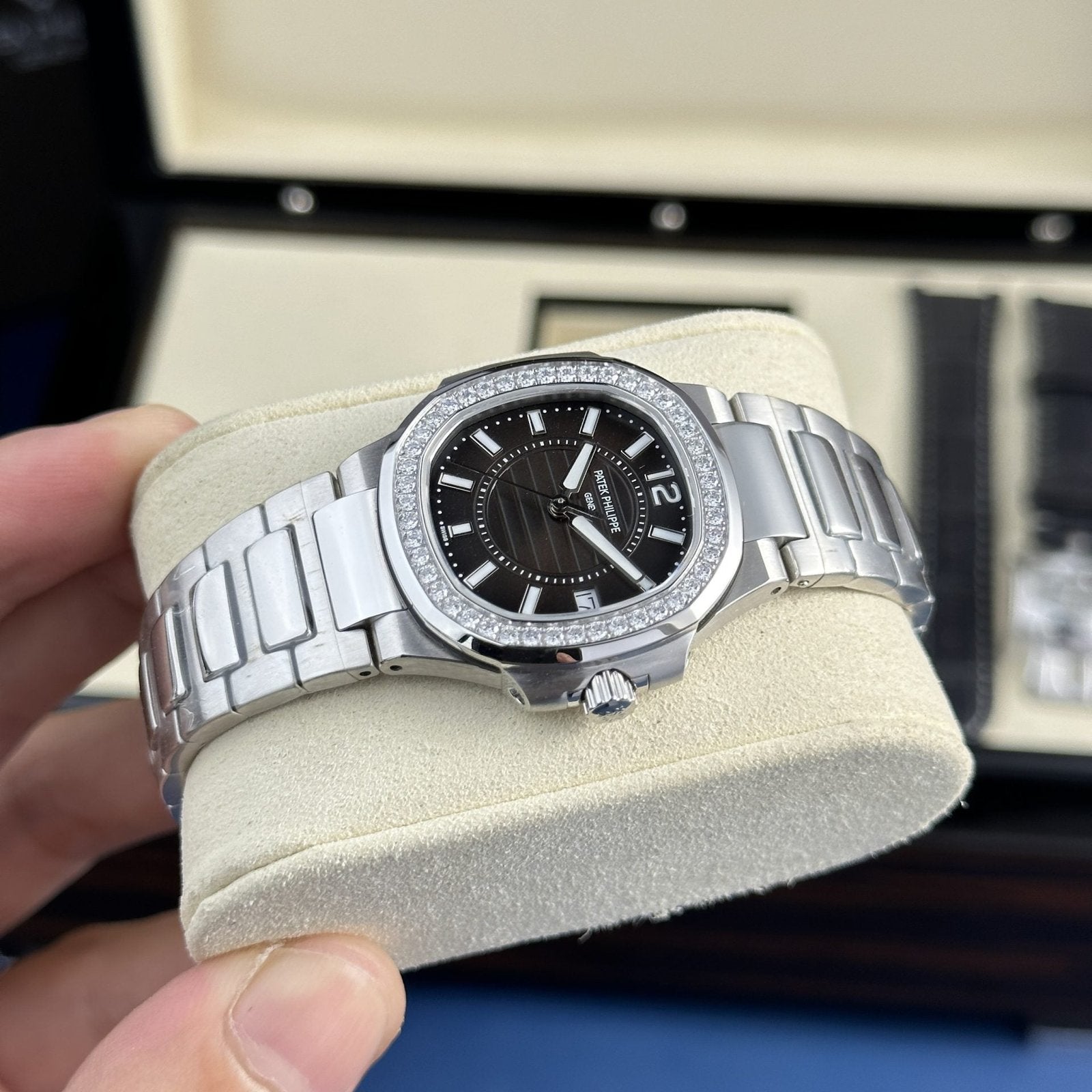 Patek Philippe Watch Nautilus 7010 Womens Black Dial 32mm