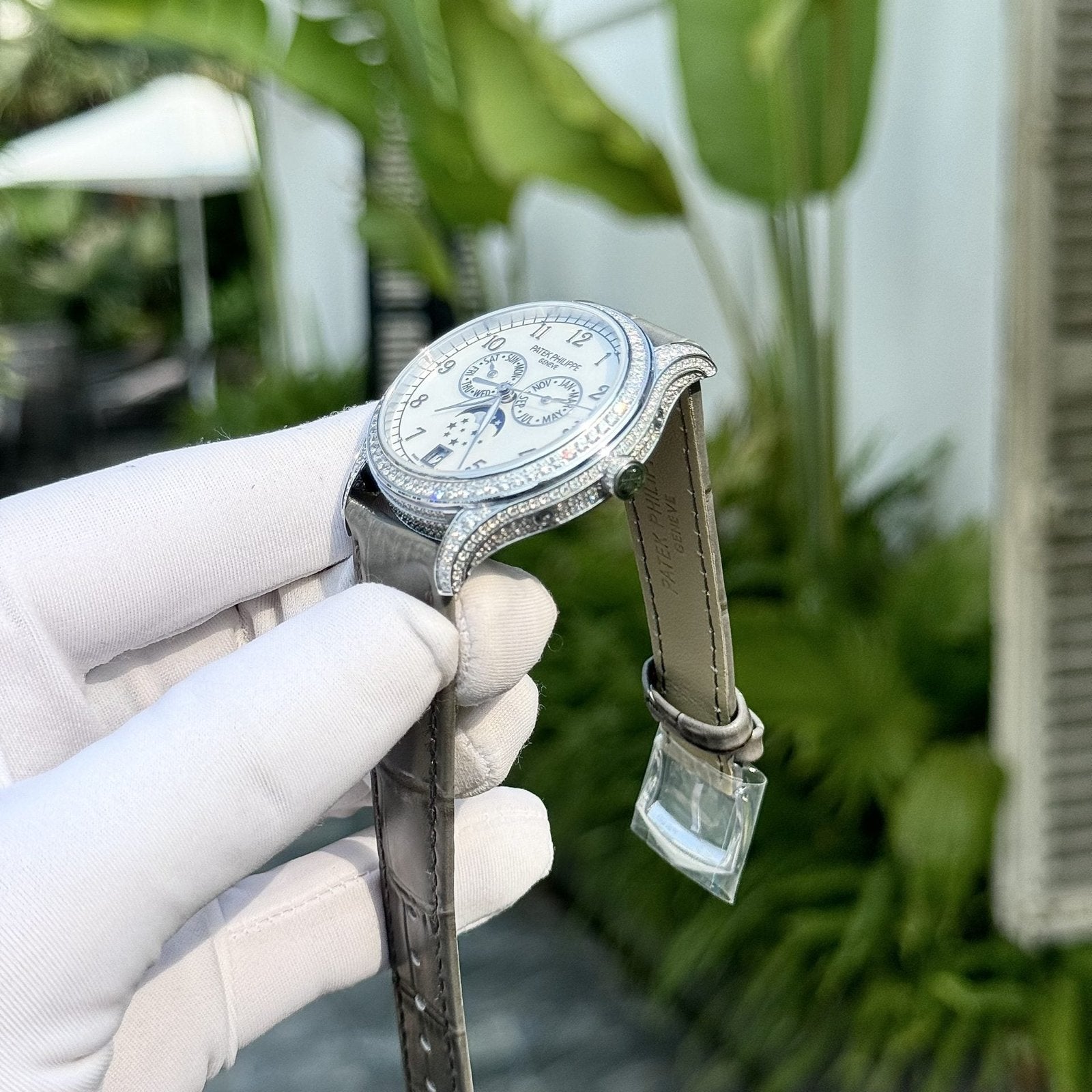 Patek Philippe Watch Complications 4947G Gray Leather Strap 38mm