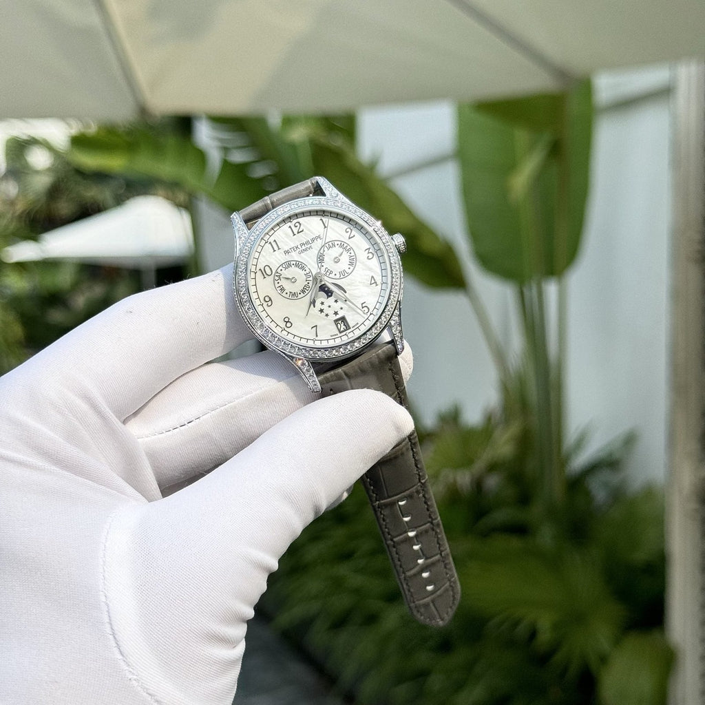 Patek Philippe Watch Complications 4947G Gray Leather Strap 38mm