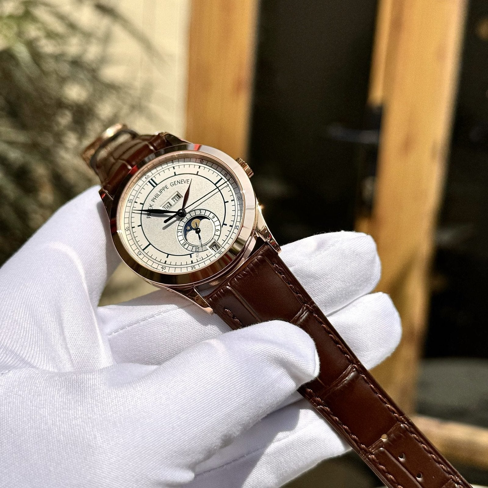 Patek Philippe Watch Complications 5396R Men Leather Strap 38.5mm