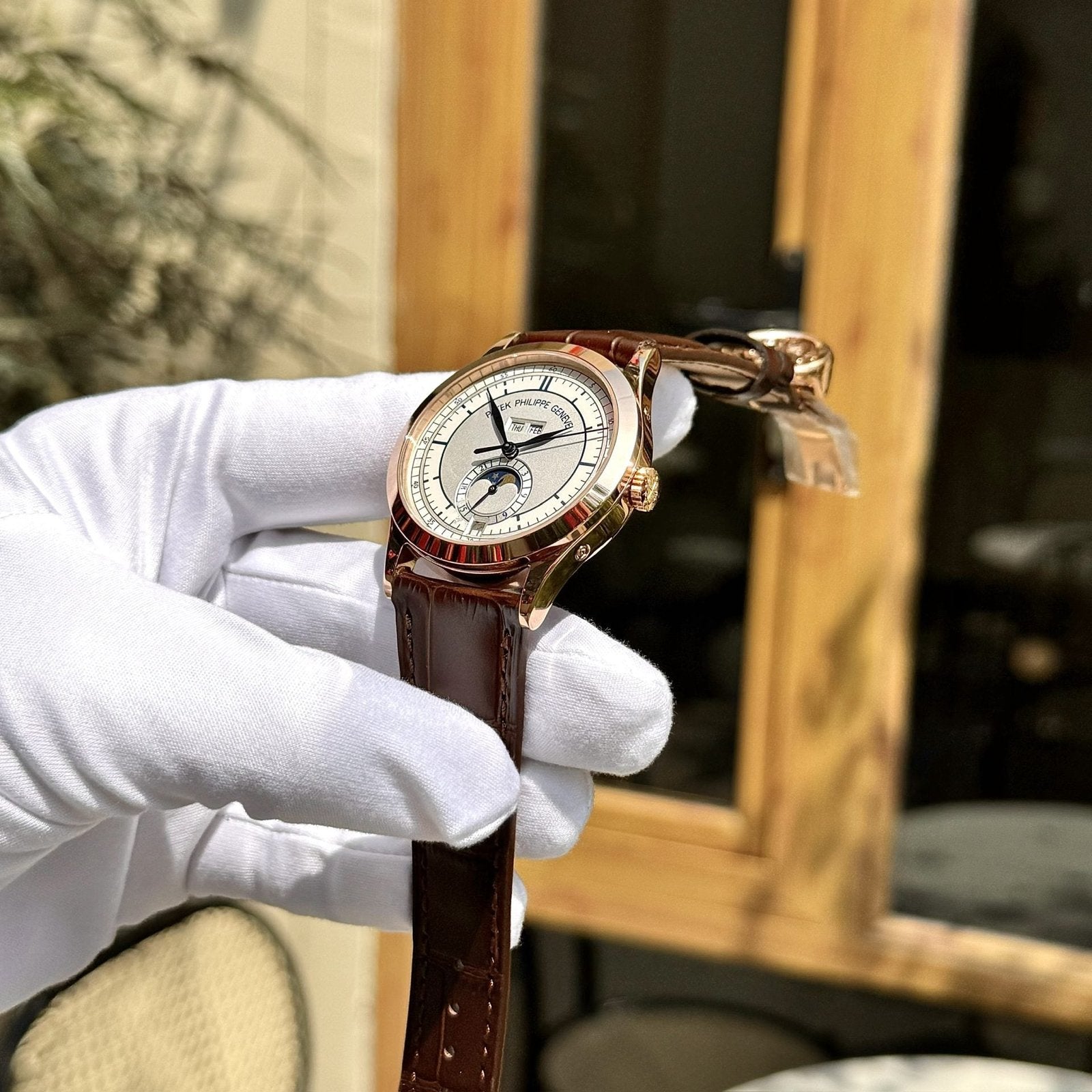 Patek Philippe Watch Complications 5396R Men Leather Strap 38.5mm