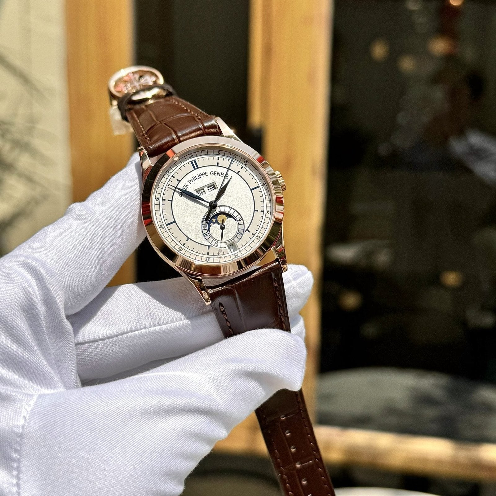 Patek Philippe Watch Complications 5396R Men Leather Strap 38.5mm