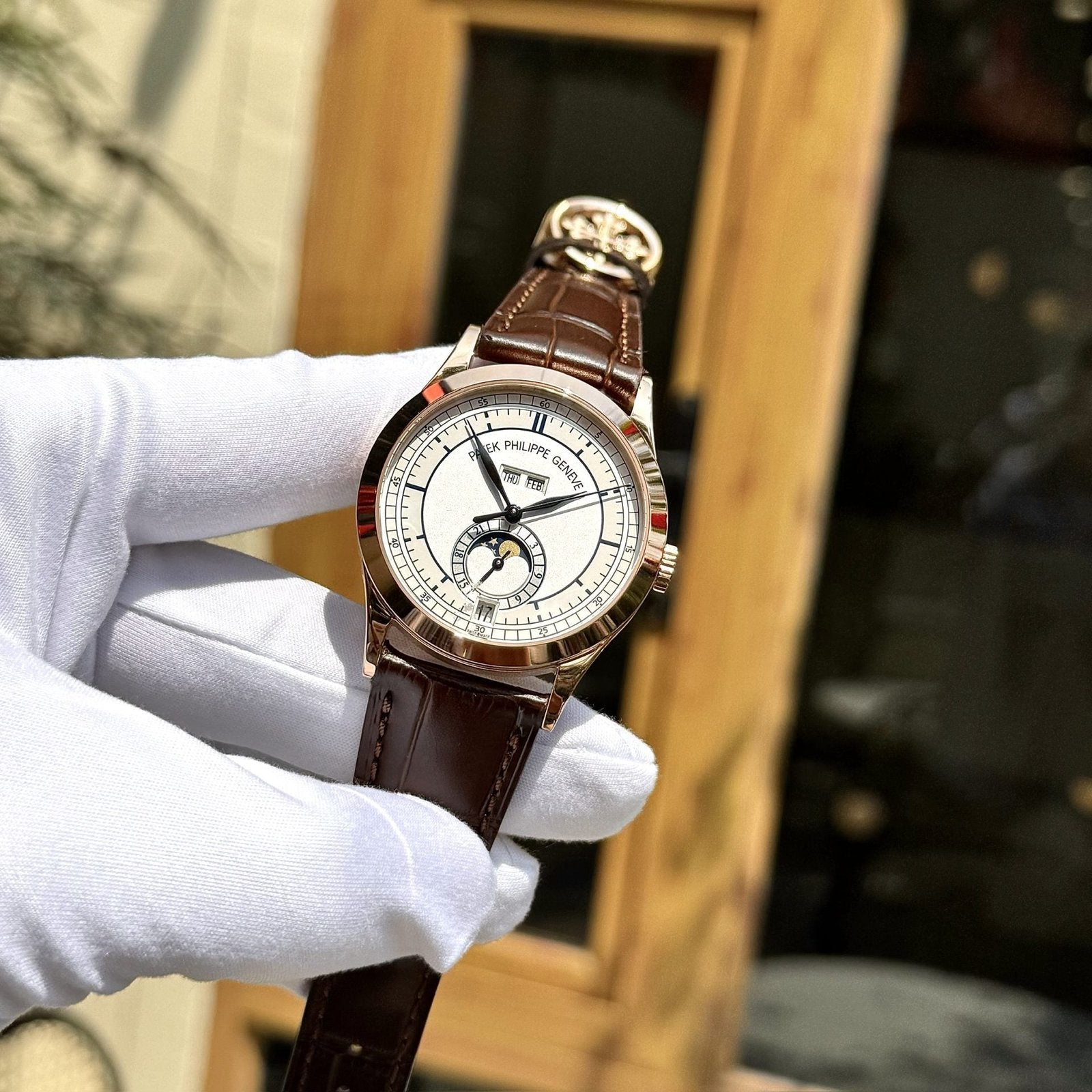 Patek Philippe Watch Complications 5396R Men Leather Strap 38.5mm