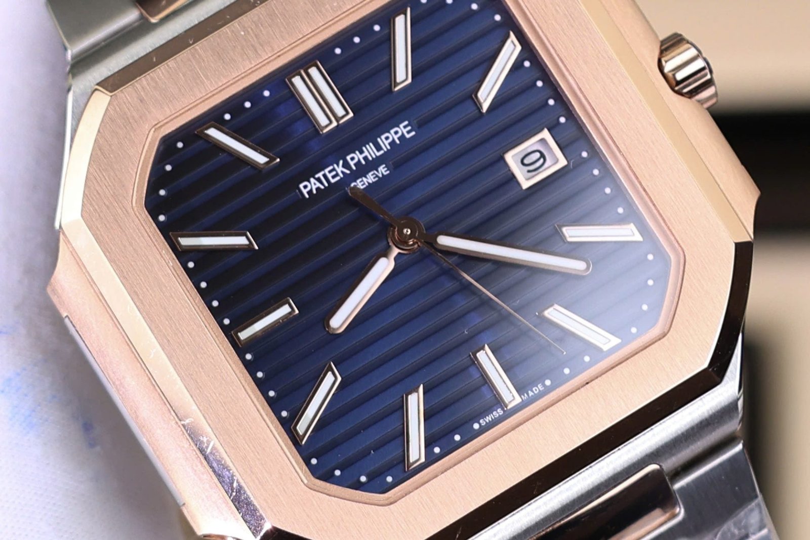 Patek Philippe Cubitus 5821 Demi Rose Gold Watch Dial Blue 45mm