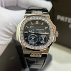 Patek Philippe Watch Nautilus 5724G Blue Dial Leather Strap 40mm