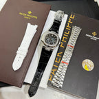 Patek Philippe Watch Nautilus 5724G Blue Dial Leather Strap 40mm