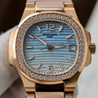 Patek Philippe Watch Nautilus 7010R Women Blue White Dial Metal Wire 32mm