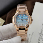 Patek Philippe Watch Nautilus 7010R Women Blue White Dial Metal Wire 32mm
