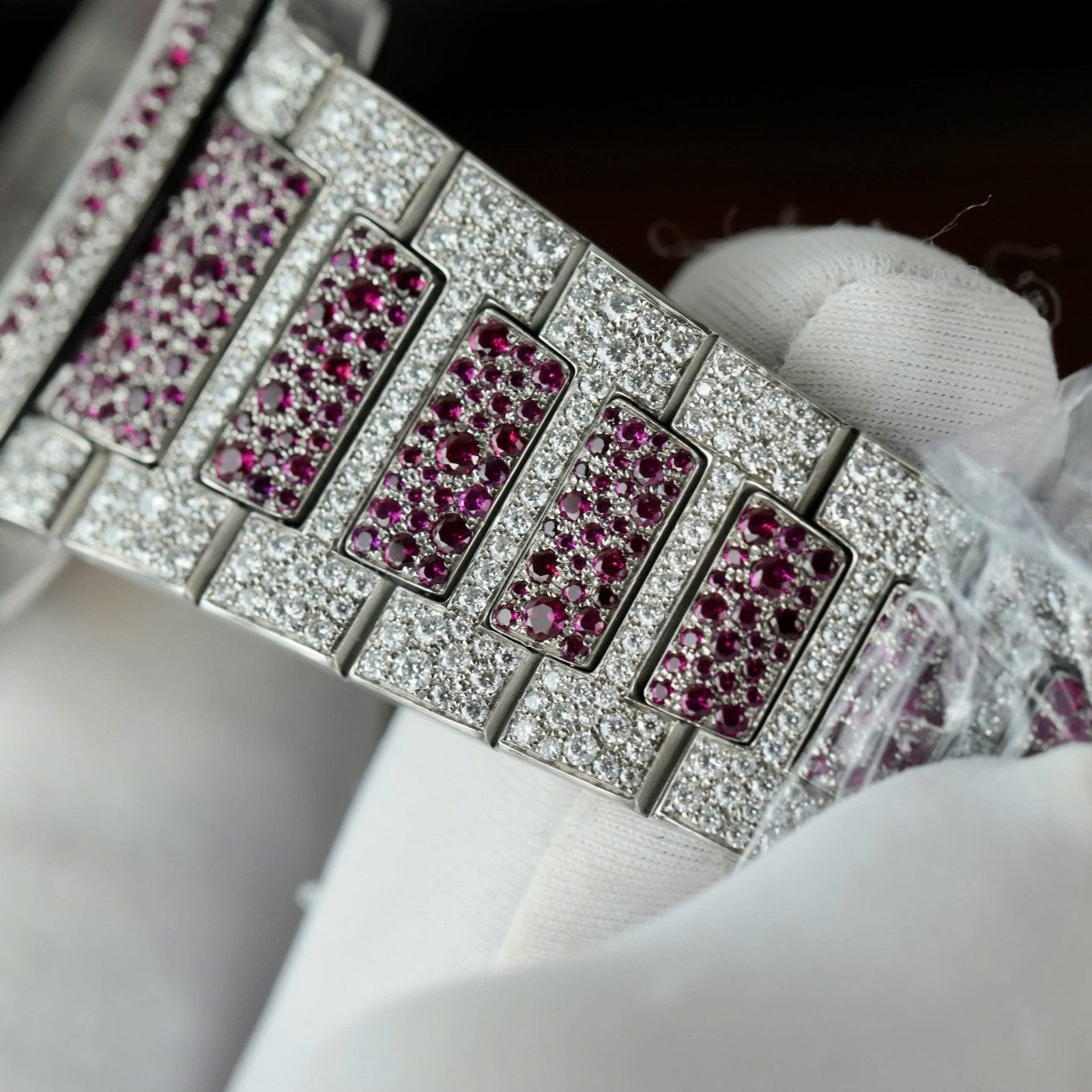 Patek Philippe Watch Nautilus Haute Joaillerie 7118 Full Moissanite Diamonds 35.2mm
