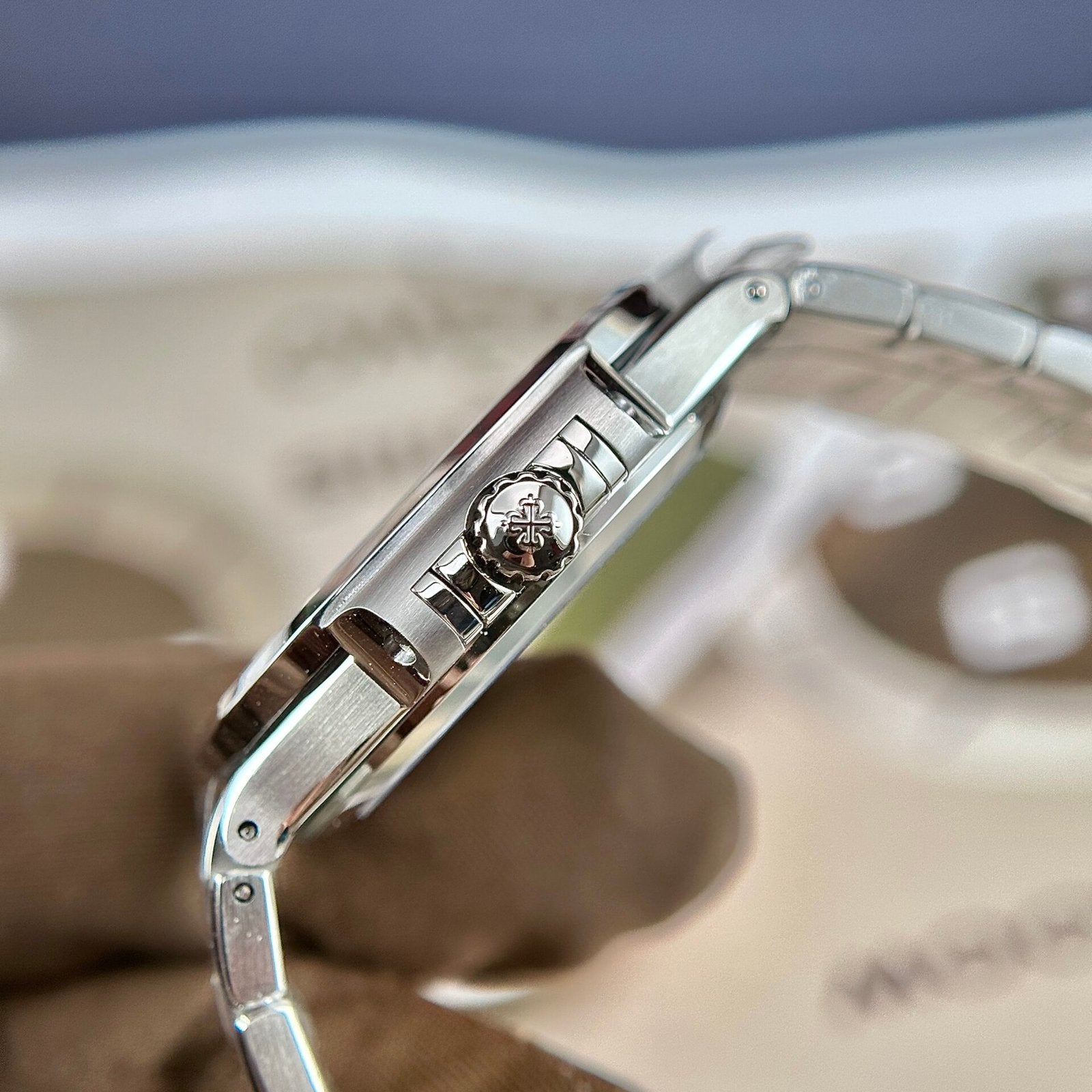 Patek Philippe Nautilus 7118 Watch With Stone Bezel 35.2mm