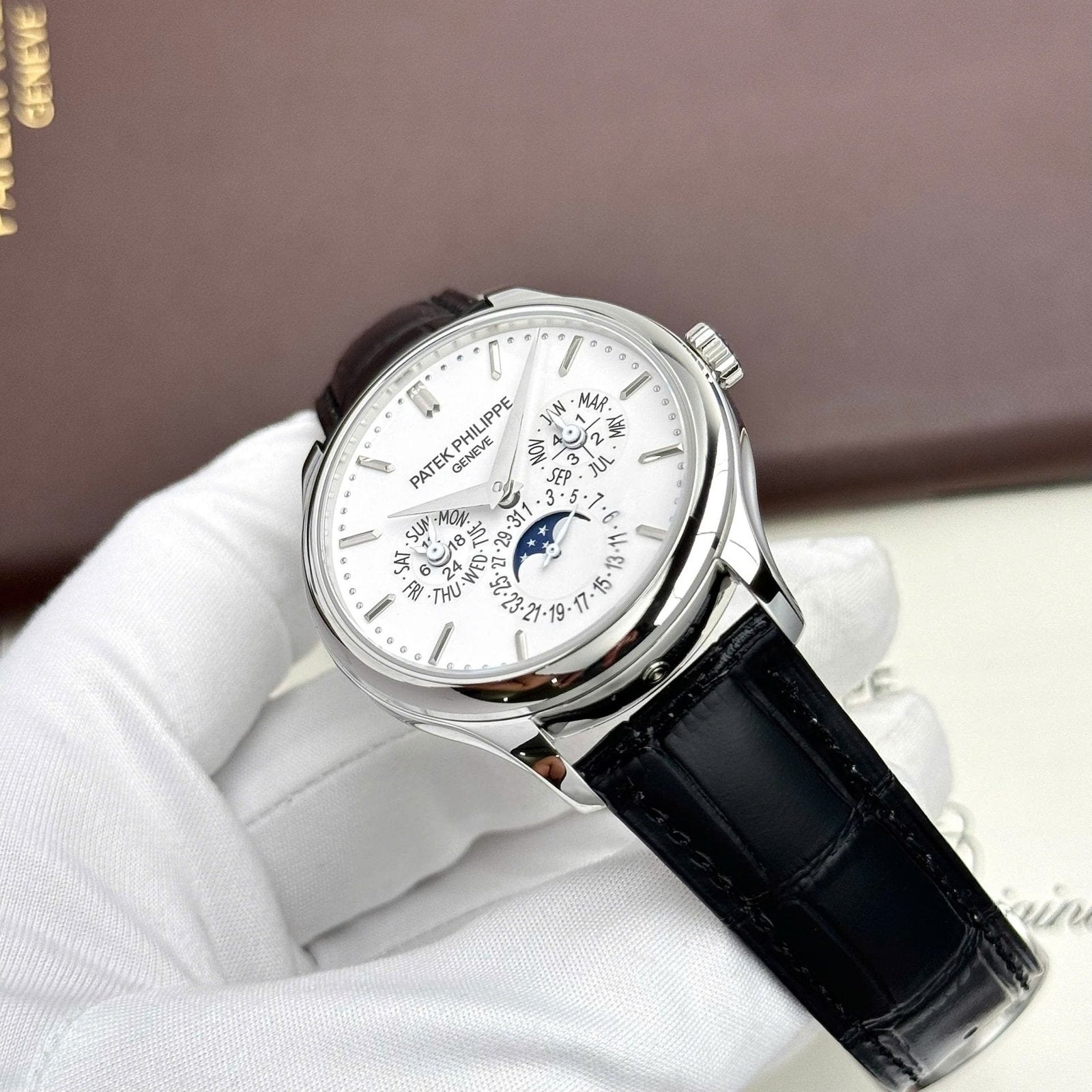 Patek Philippe Grand Complications 5327 White Watch Leather Strap 40mm