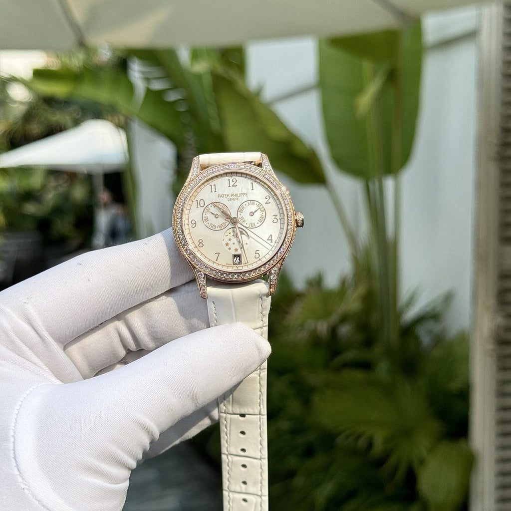 Patek Philippe Watch Complications 4947R White Leather Strap 38mm