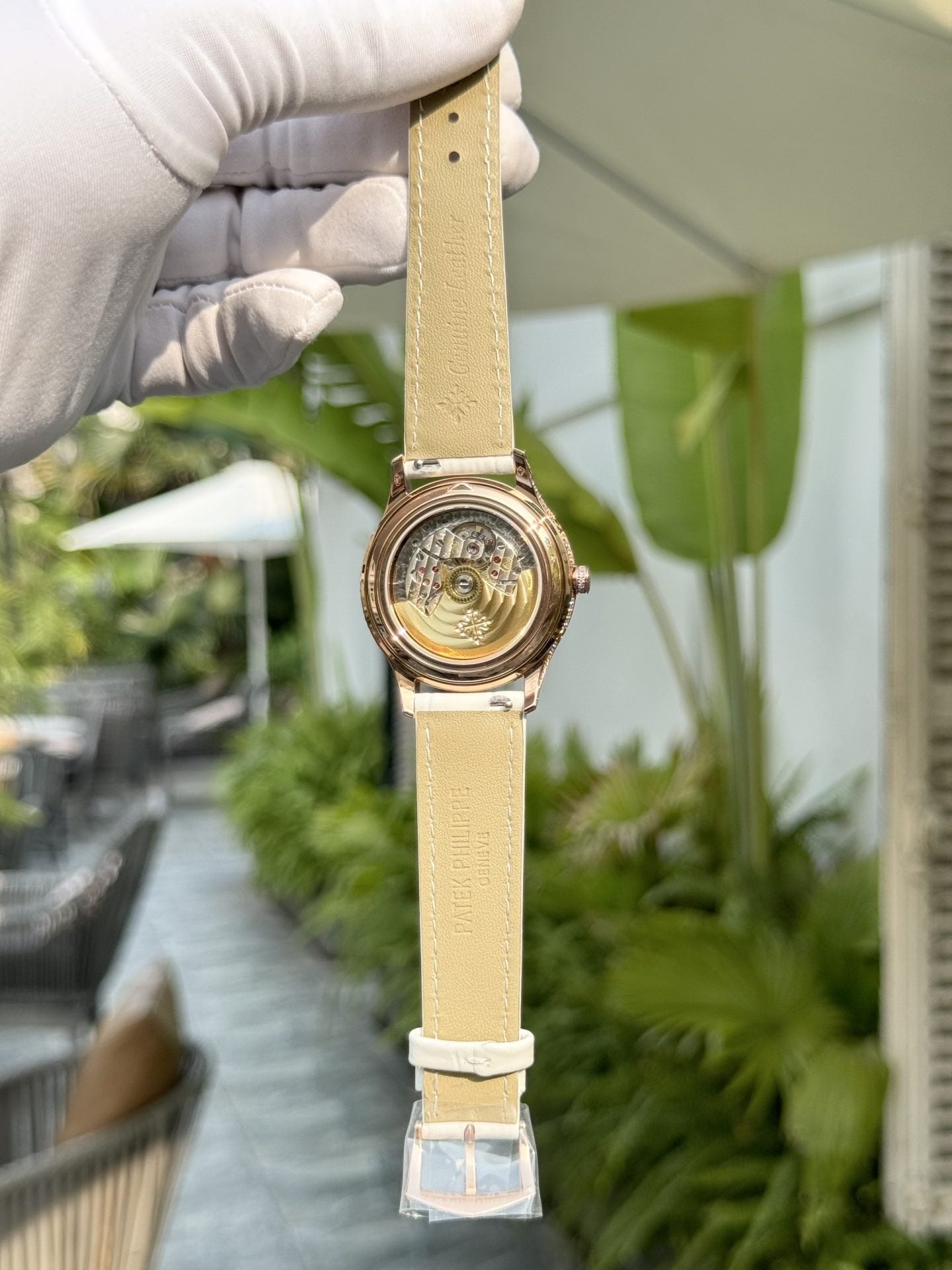 Patek Philippe Watch Complications 4947R White Leather Strap 38mm