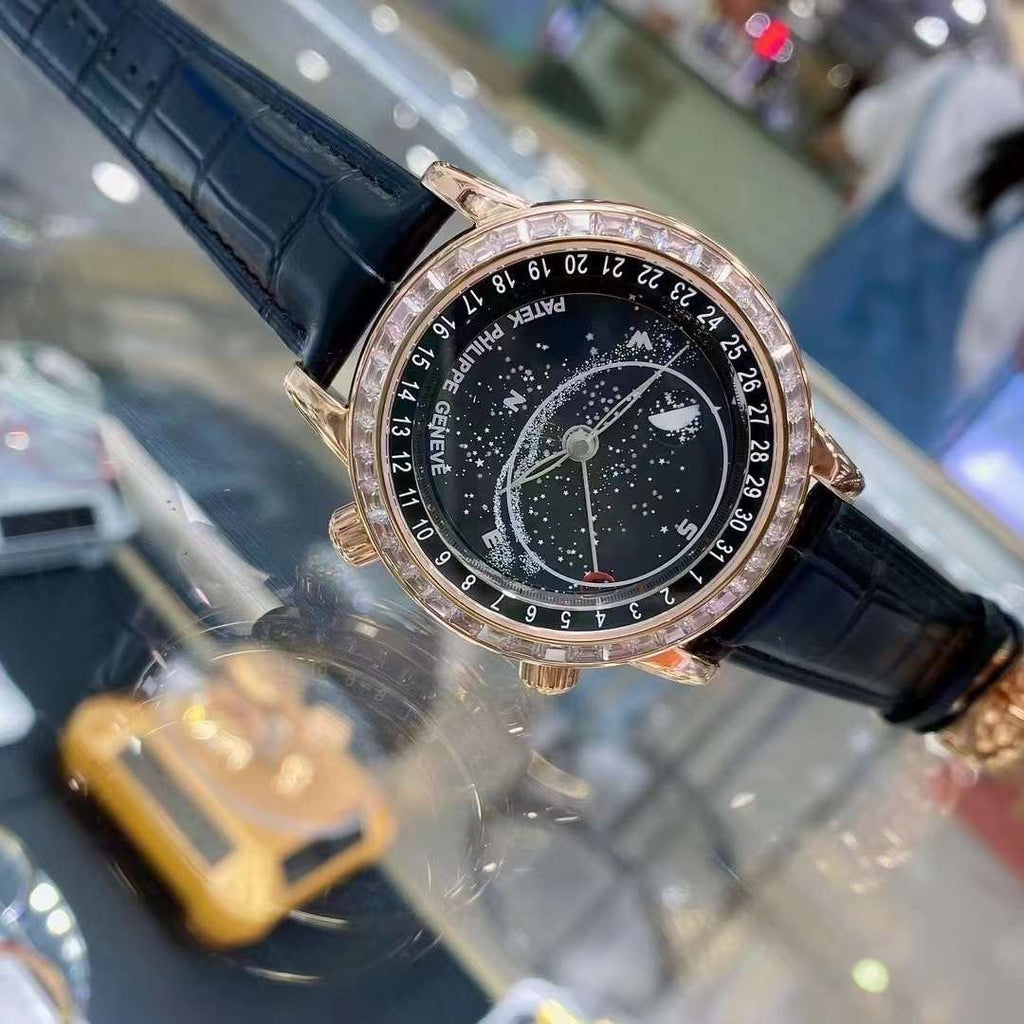 Patek Philippe Sky Moon Celestial 6104R Watch Black Dial 40mm