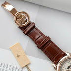Patek Philippe Watch Perpetal Calendar 5270 White Dial Leather Strap 41mm