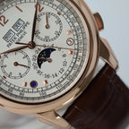 Patek Philippe Watch Perpetal Calendar 5270 White Dial Leather Strap 41mm
