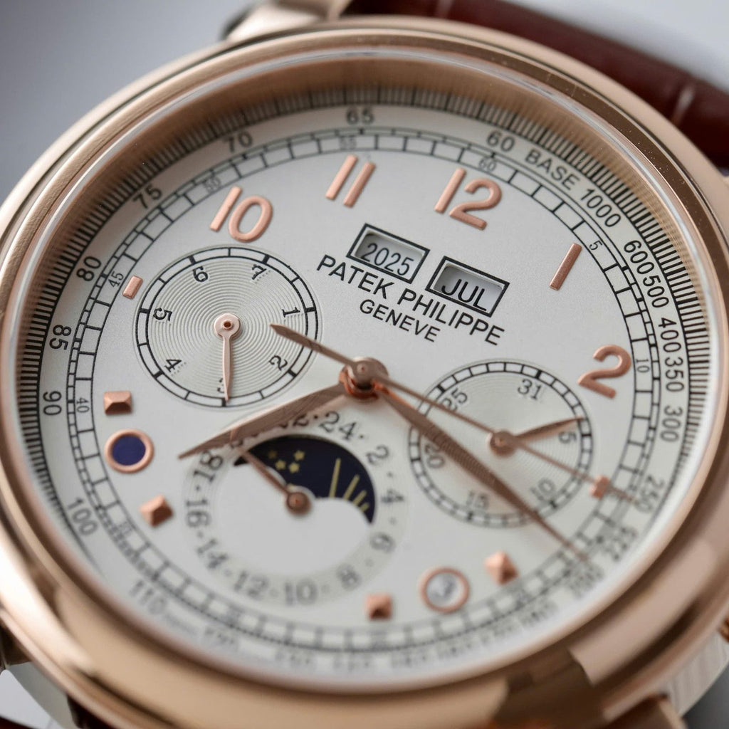 Patek Philippe Watch Perpetal Calendar 5270 White Dial Leather Strap 41mm