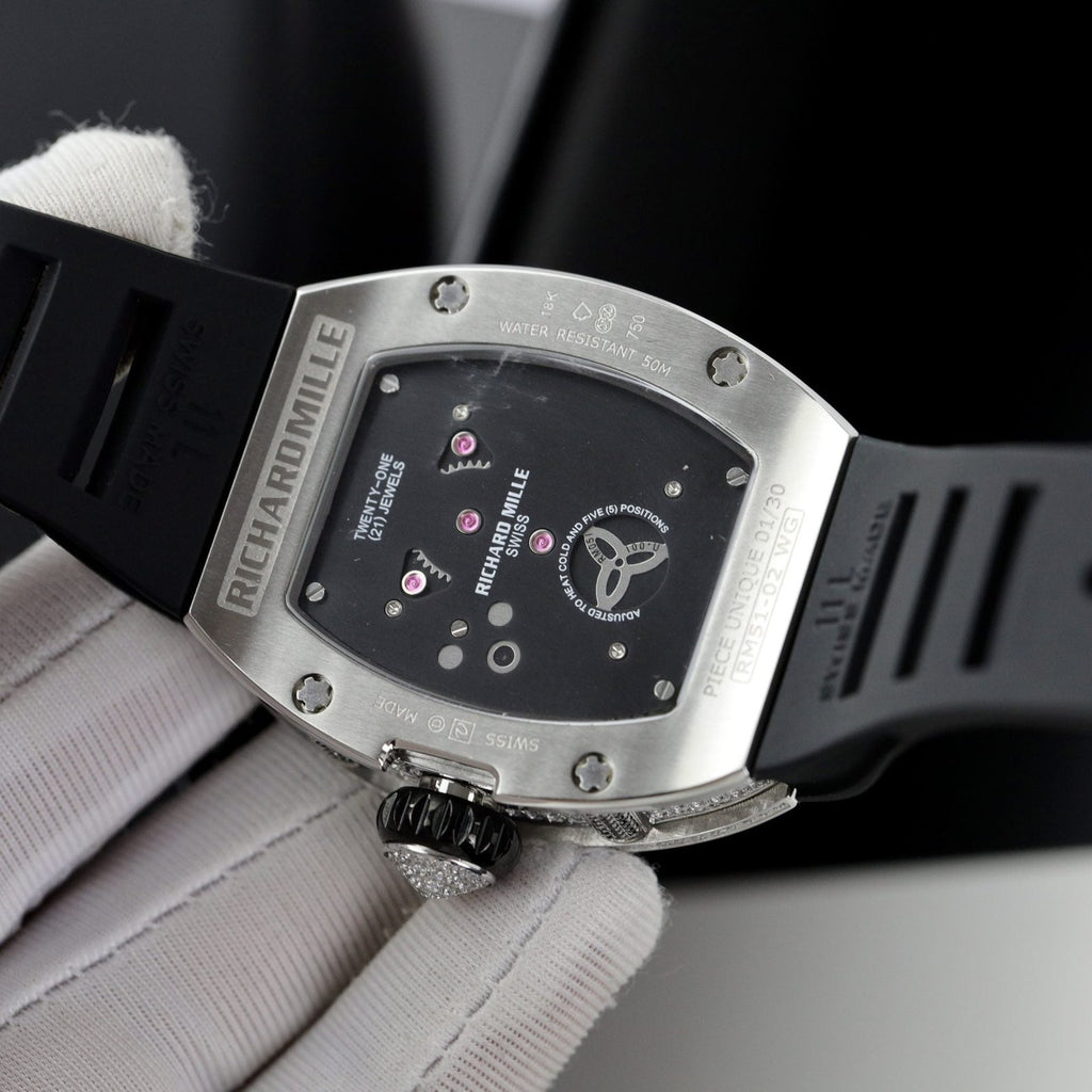 Richard Mille Watch RM51-02 Rhinestone Rubber Strap 40mm