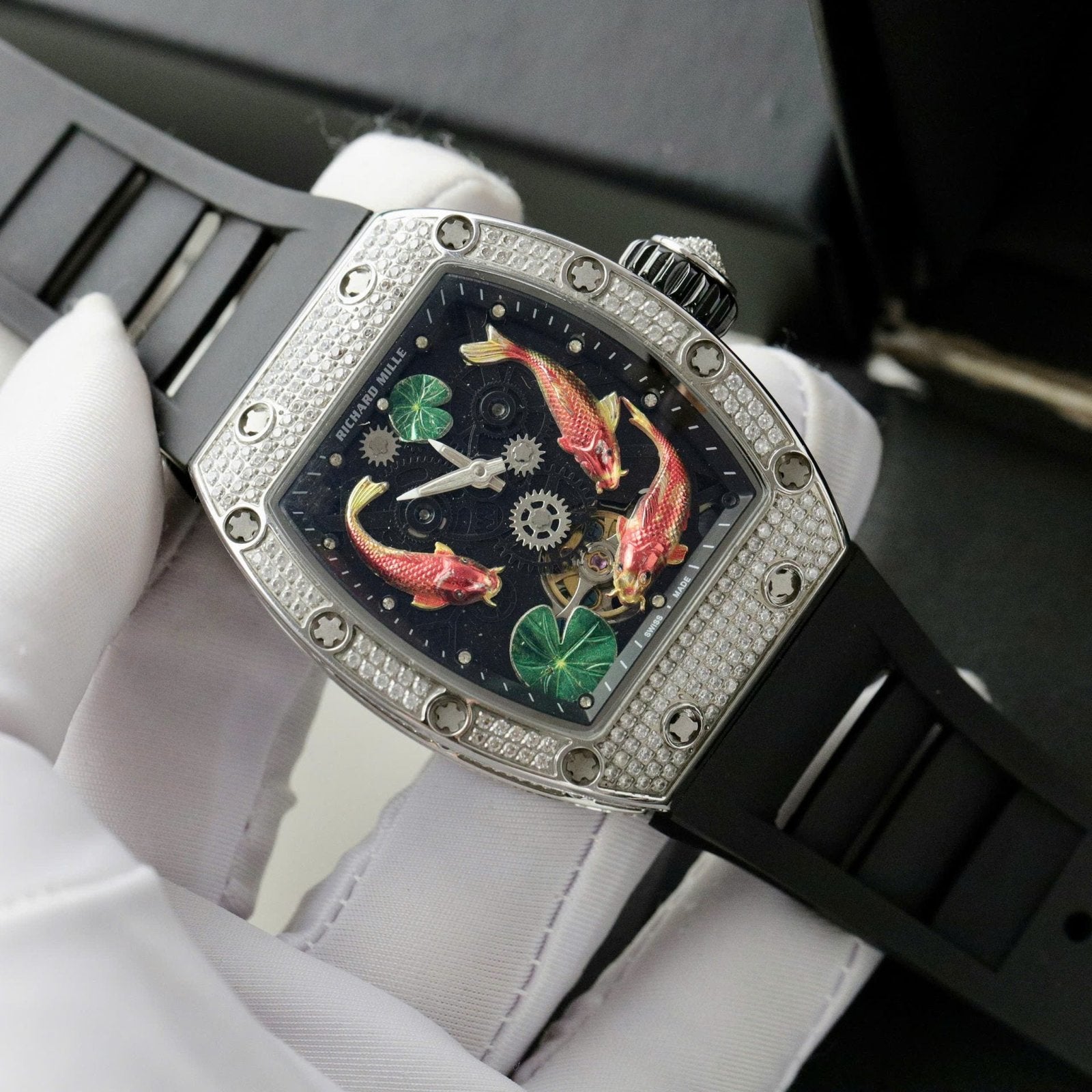 Richard Mille  Watch Rubber Strap Black 42mm