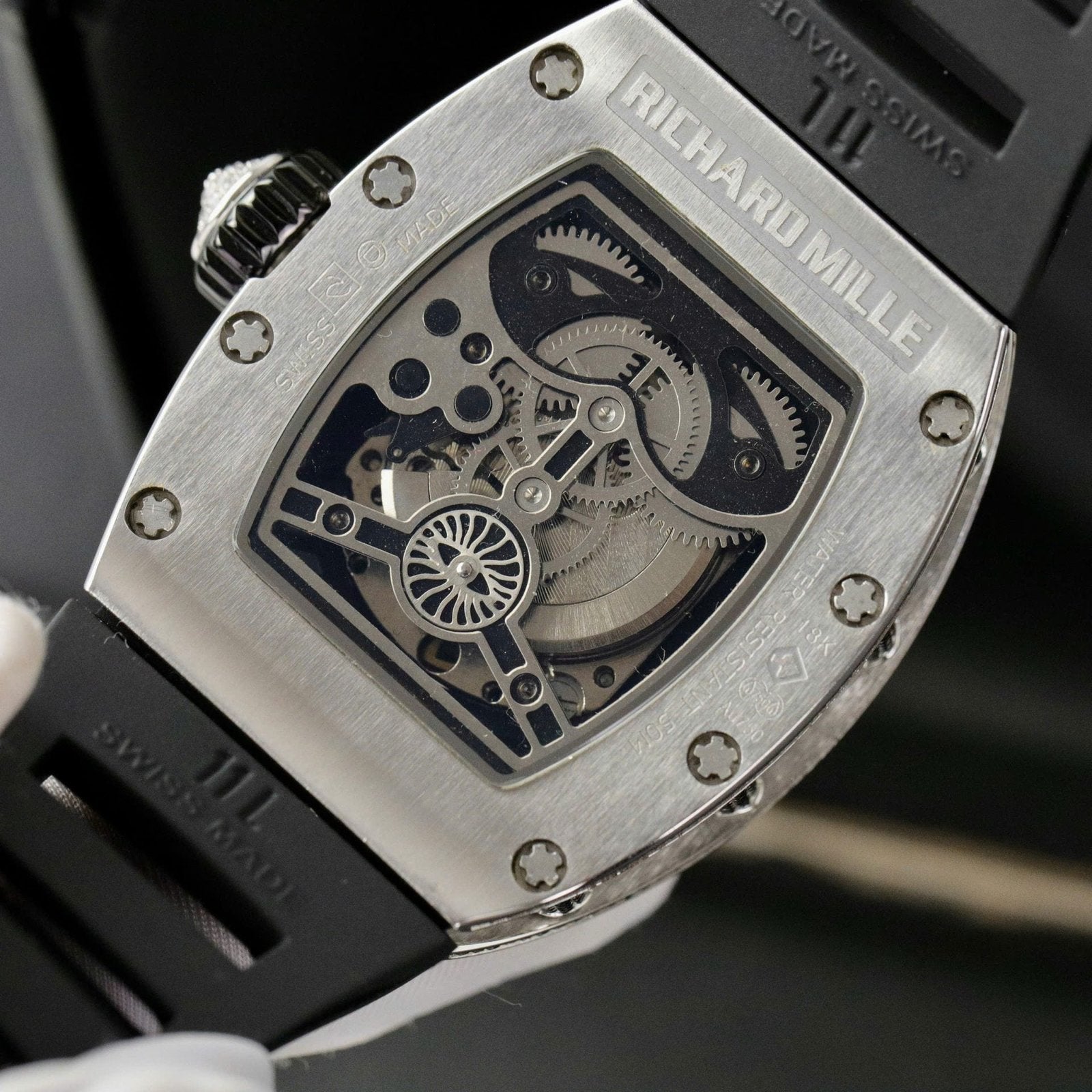 Richard Mille  Watch Rubber Strap Black 42mm