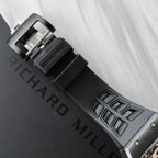 Richard Mille High End Watch RM052 Skull Tourbillon Black Ceramic Rubber Strap 43mm