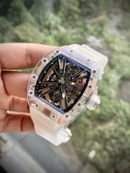 Richard Mille Watch RM12-01 Tourbillon Sapphire Rubber Strap 44mm